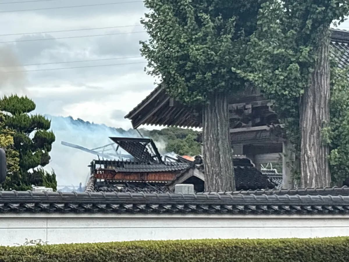 Fire at Seianji Temple main hall, September 1, 2026
